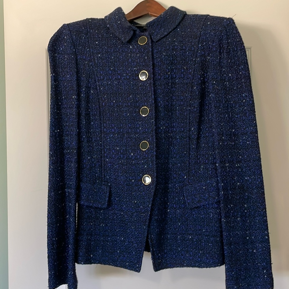 Beautiful Blue St. John Skirt Suit